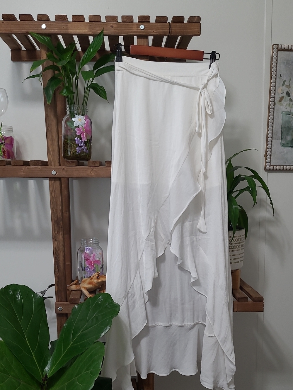 Naked Zebra High Low Ivory Wrap Beach Vacation Skirt